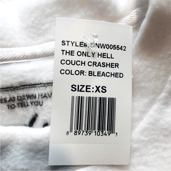 Daydream Nation Dolls Kill Only Hell Couch Crasher Oversized White Sweatshirt - Picture 5 of 8